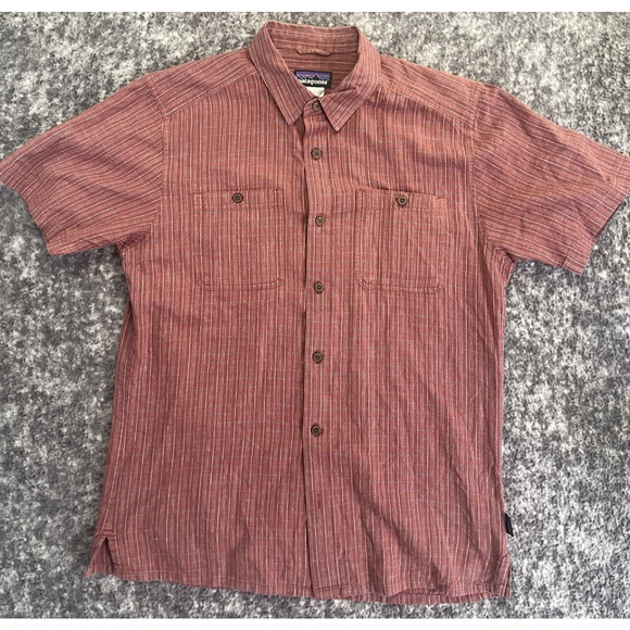 Patagonia Other - Patagonia Short Sleeve Plaid Shirt Mens Medium Red Classic Fit